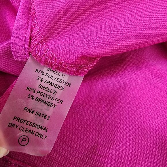 Calvin Klein Women Top Large Pink Sleeveless Blouse Side Tie Peplum Stretch Tank - Picture 9 of 10